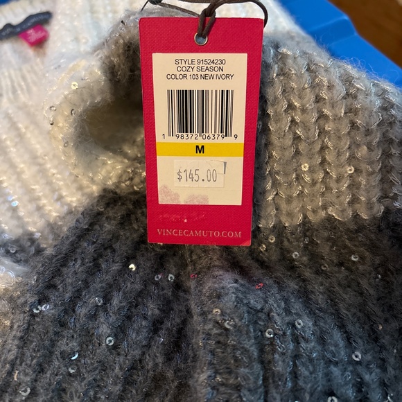 Vince Camuto sequin colour block sweater - Picture 2 of 5